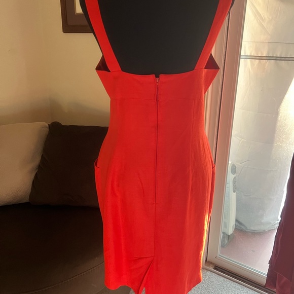 Geary Roark Kamisato Vintage Tomato Red Backless Dress Lined. - Picture 3 of 4